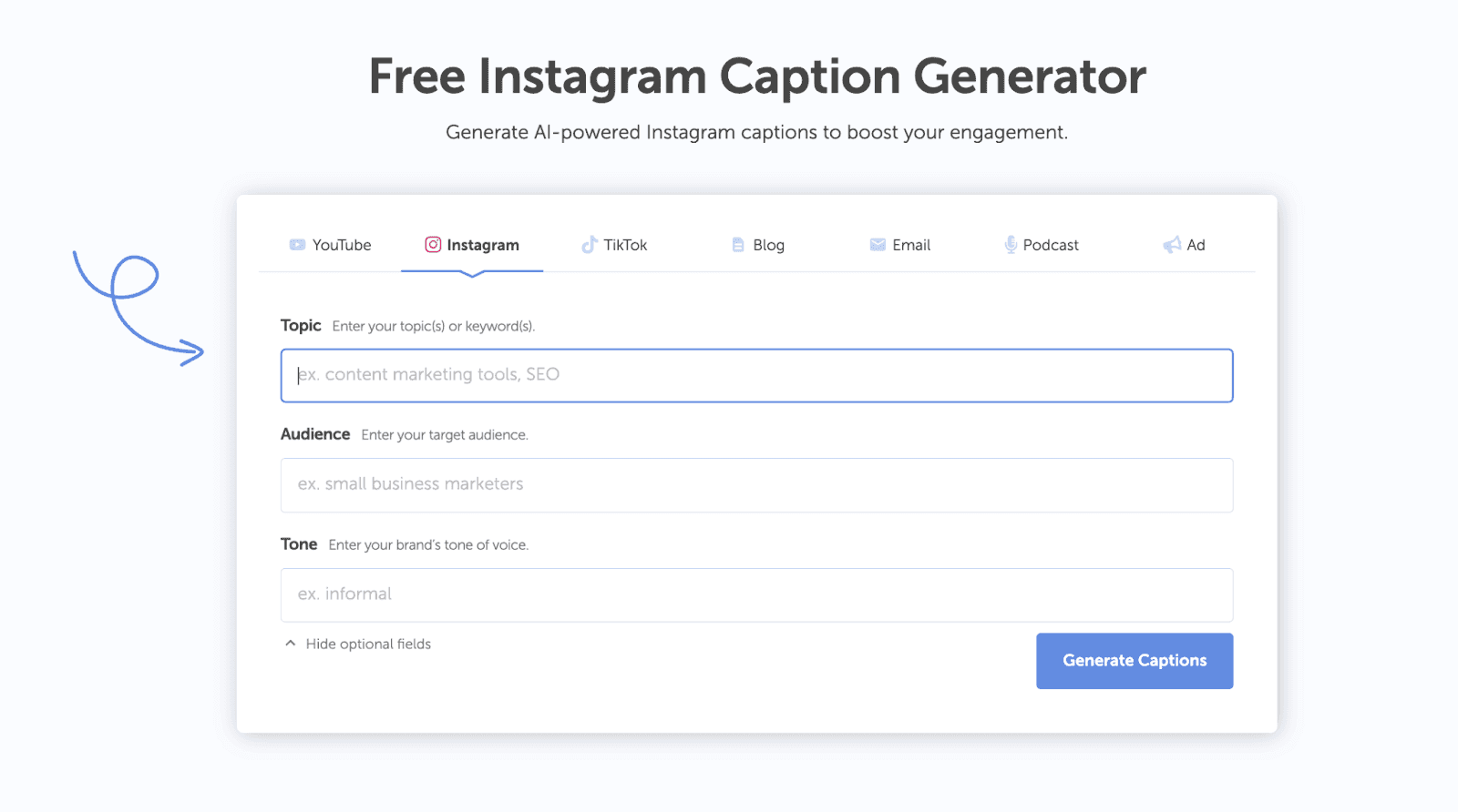 CoSchedule Instagram Caption Generator
