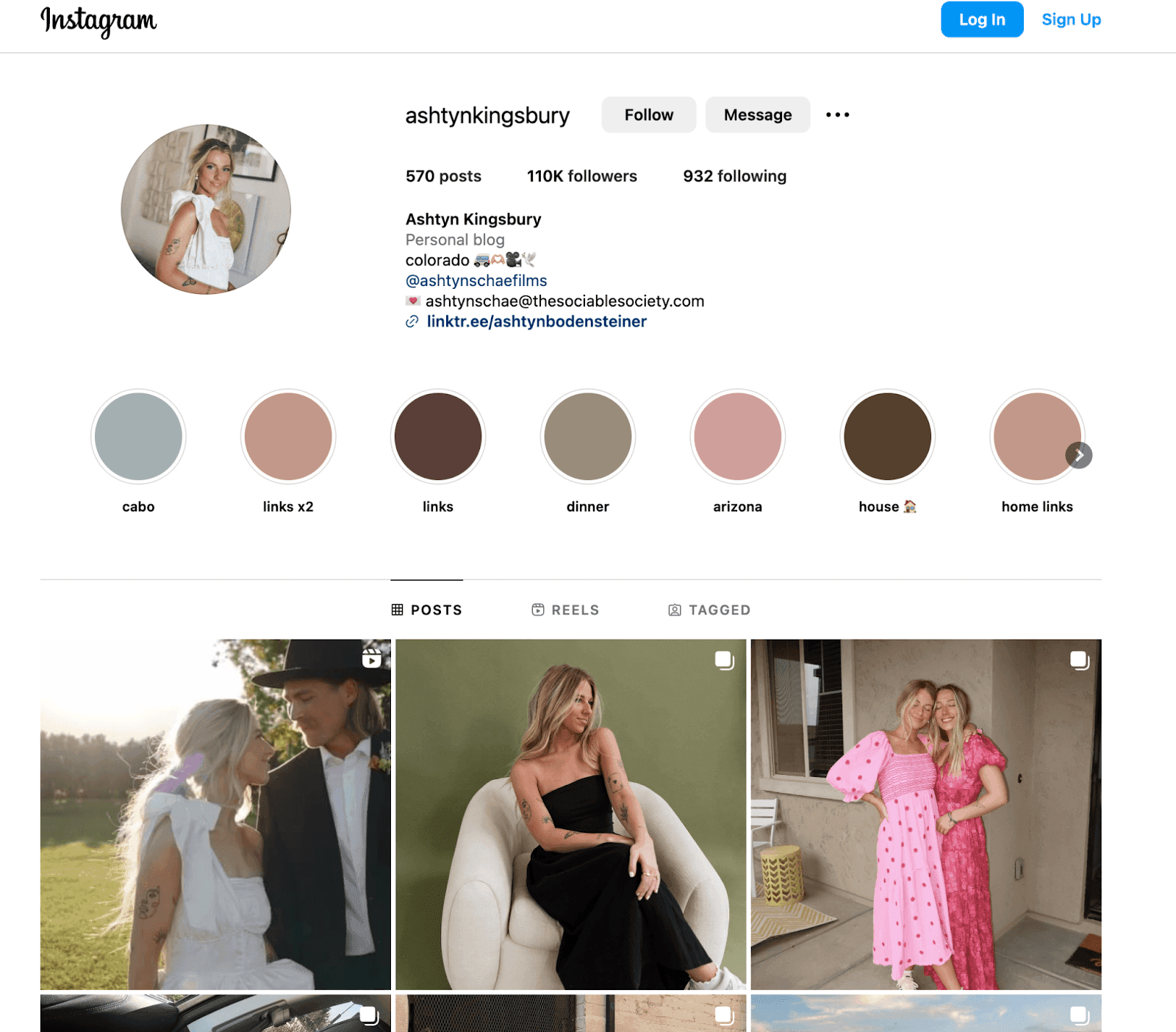 Ashtyn Kingsbury Instagram homepage