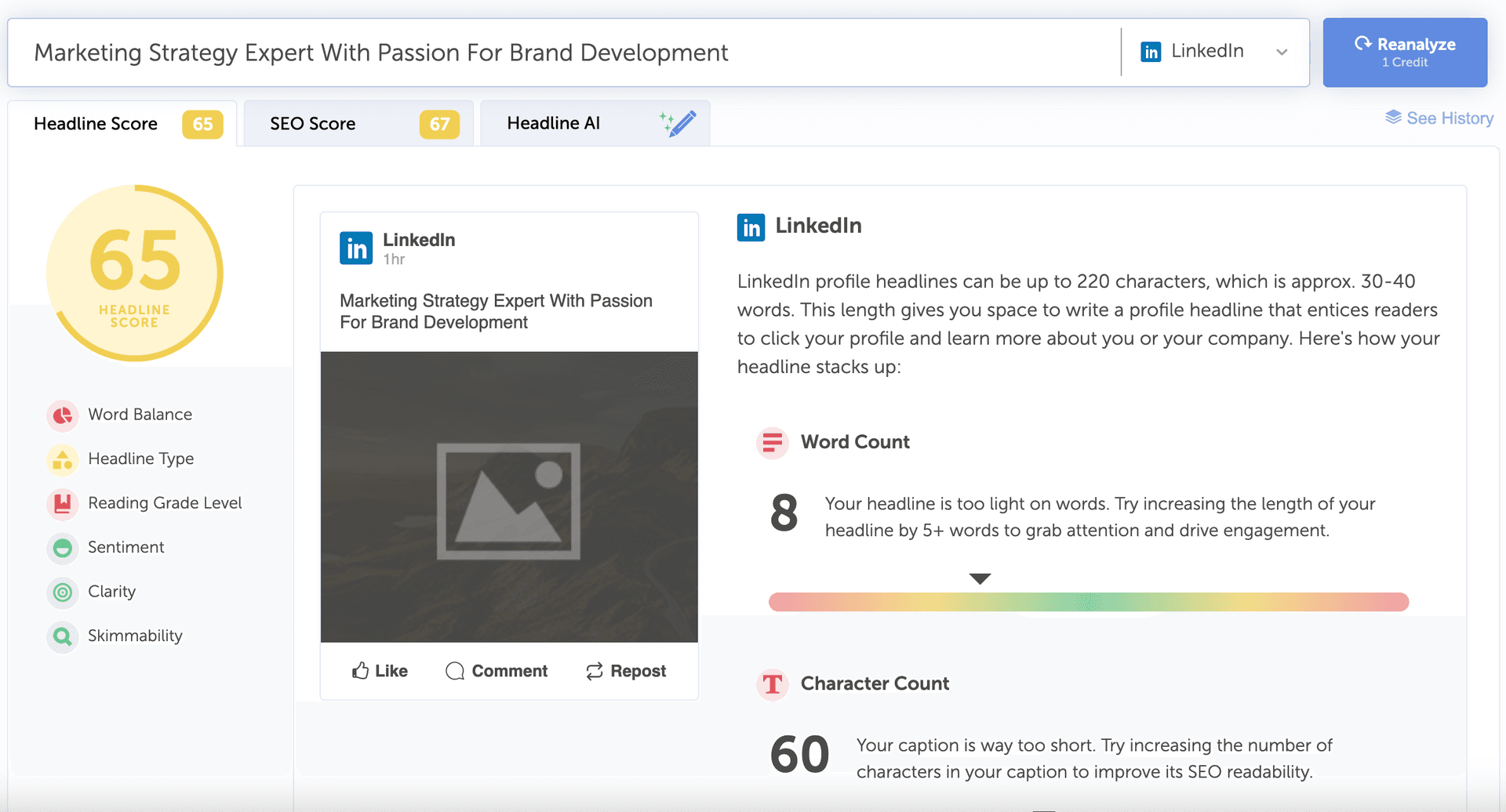 Enhance Your Brand with Headline Studio's LinkedIn Headline Analyzer