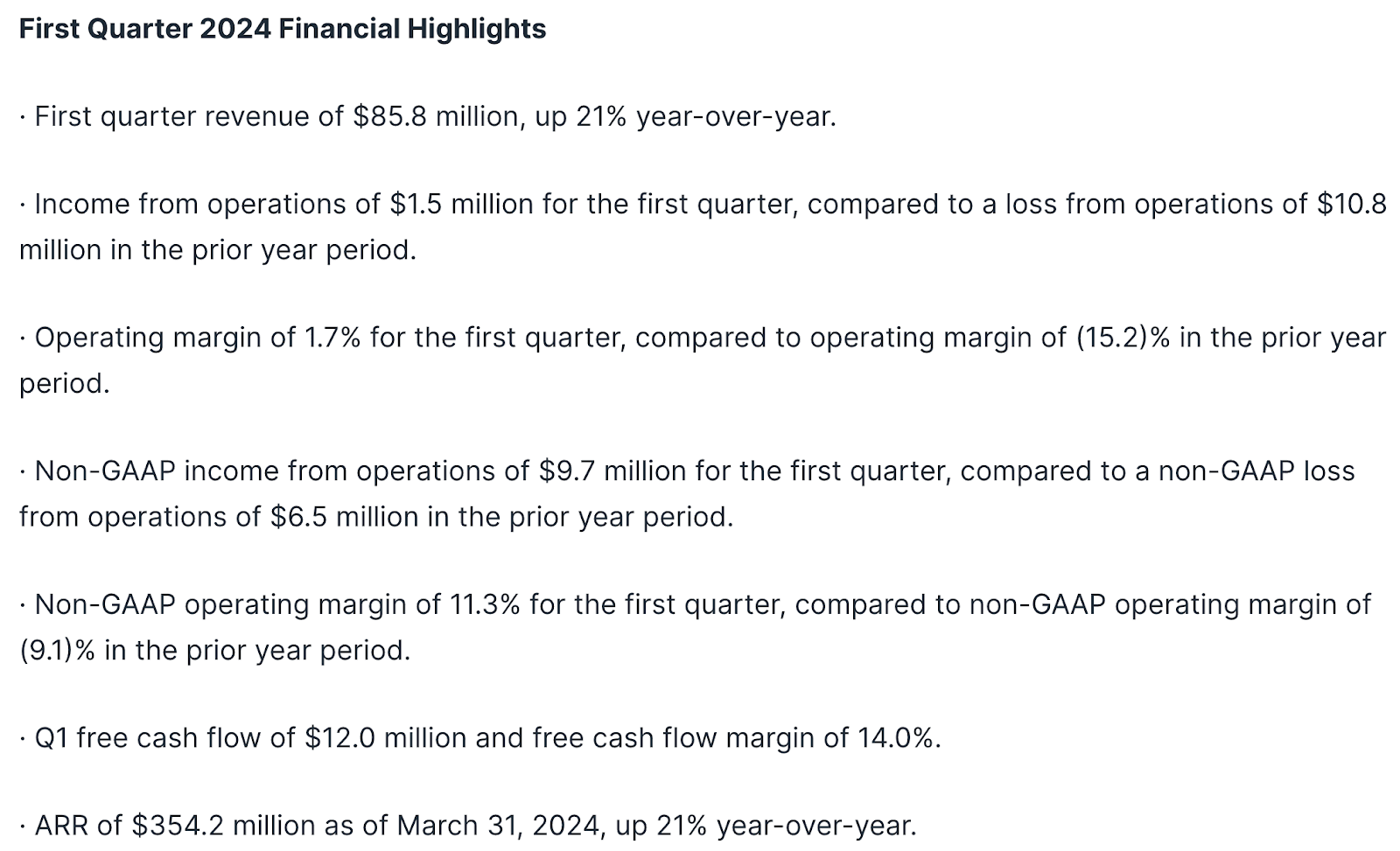 Example of financial earnings press release: Semrush