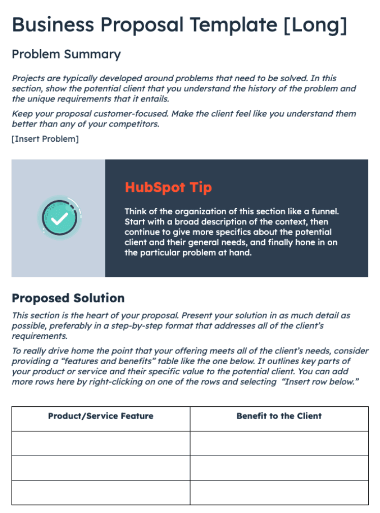 HubSpot Business Proposal Template