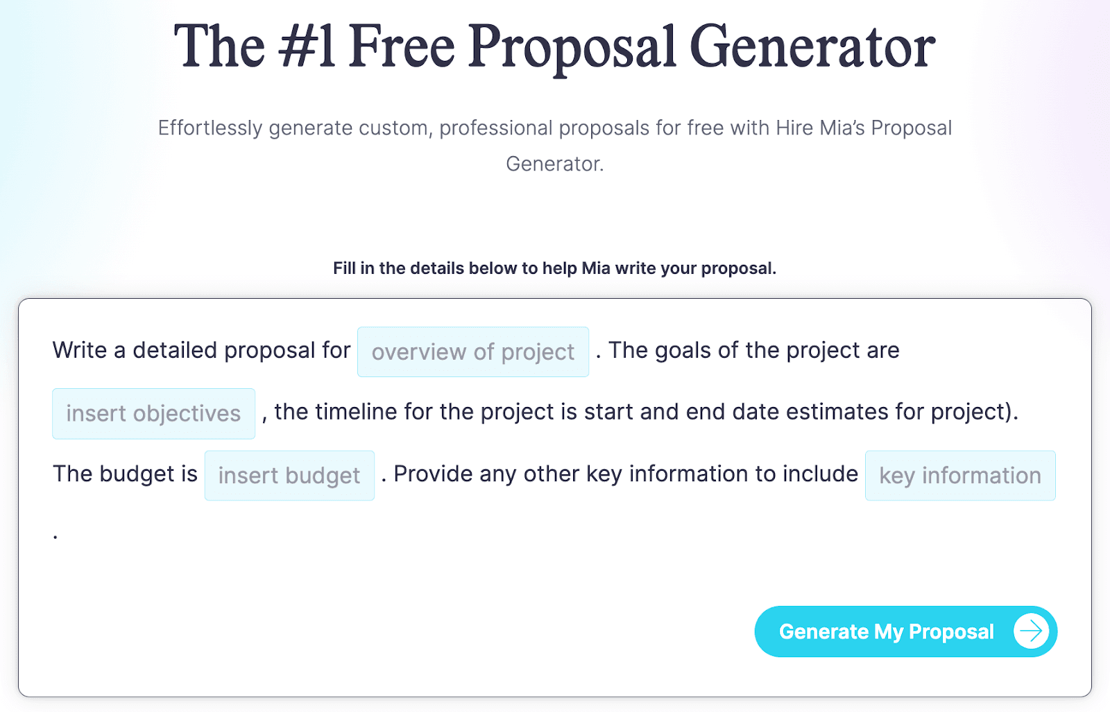 The 31 Free Proposal Generator by HireMia