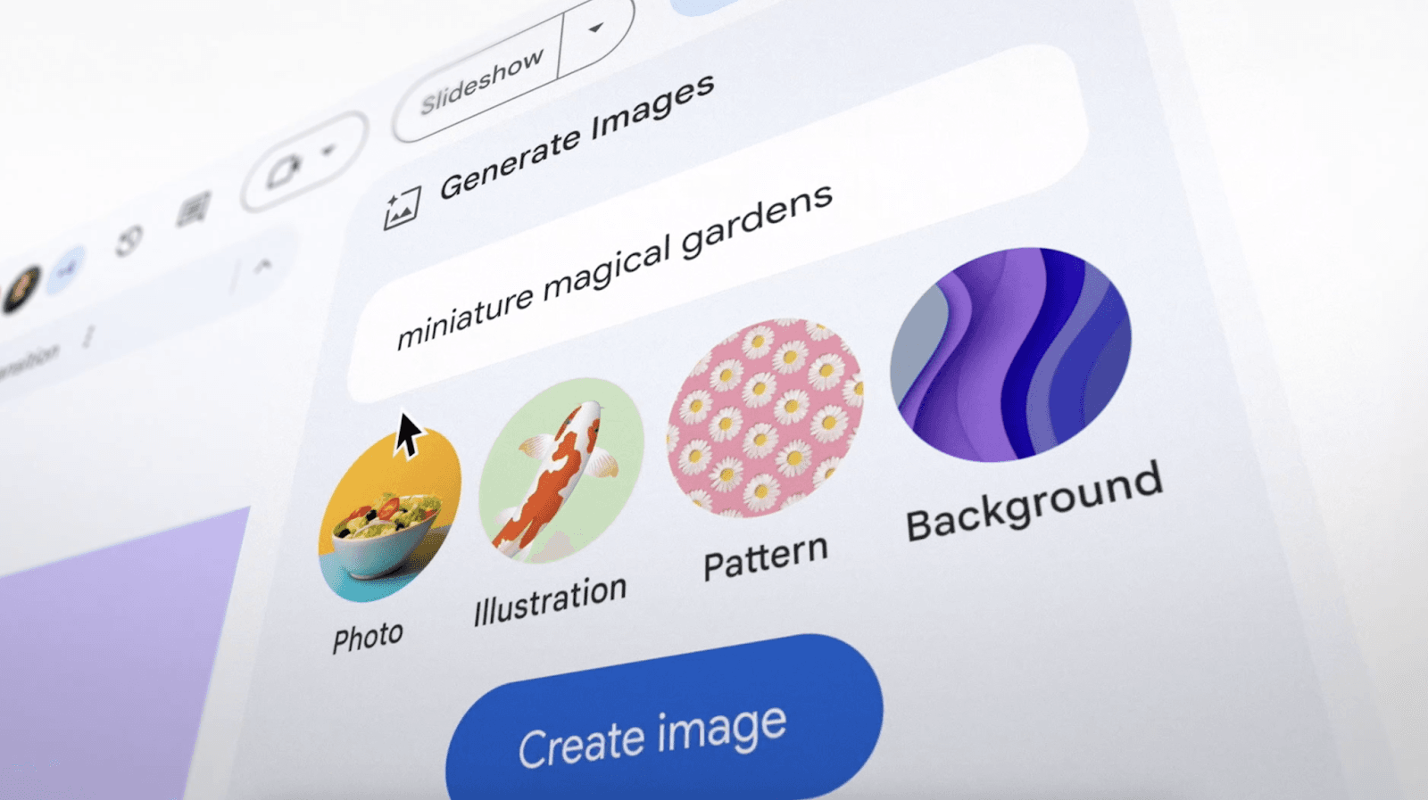 Google AI feature example "Generate Images"