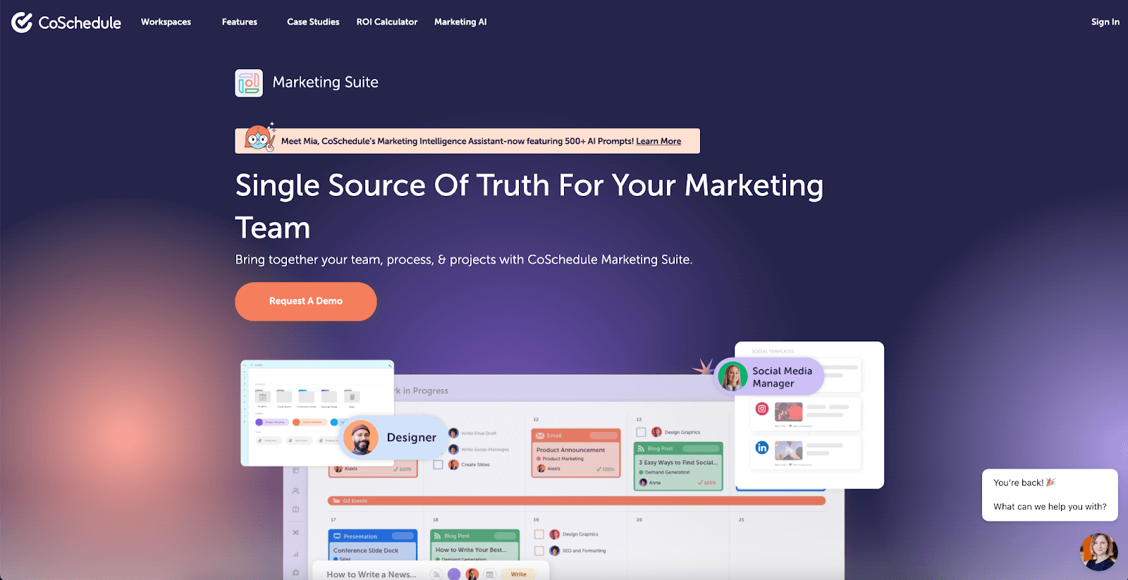 Team Collaboration Tool: CoSchedule Marketing Suite, project management platform