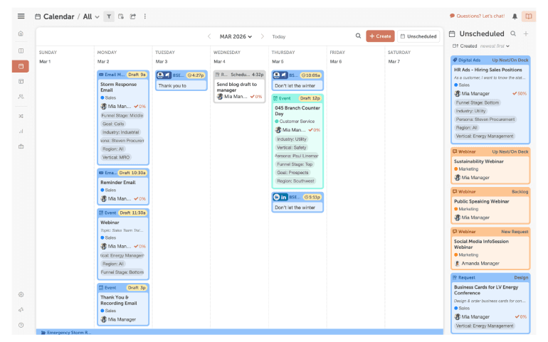 Unscheduled projects in Kanban Board 