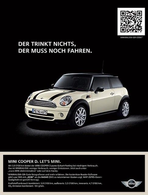Mini Cooper ad with a QR code
