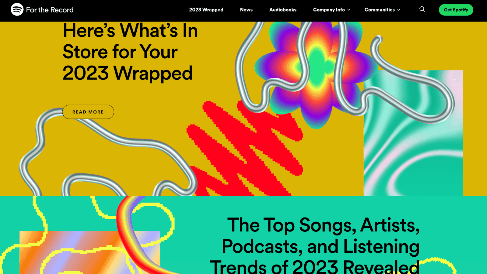 Spotify Wrapped homepage