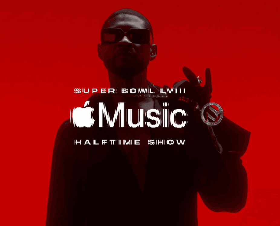 Apple Music ad for Usher halftime at Super Bowl 57