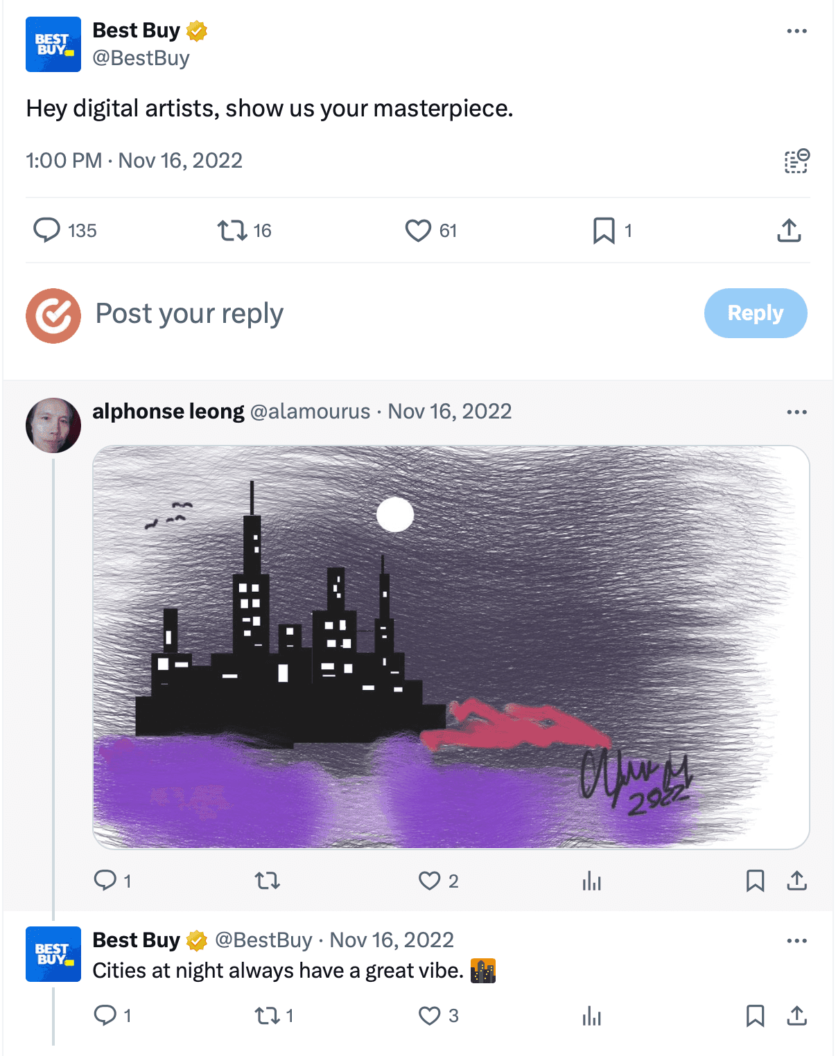 Best Buy digital artist tweet