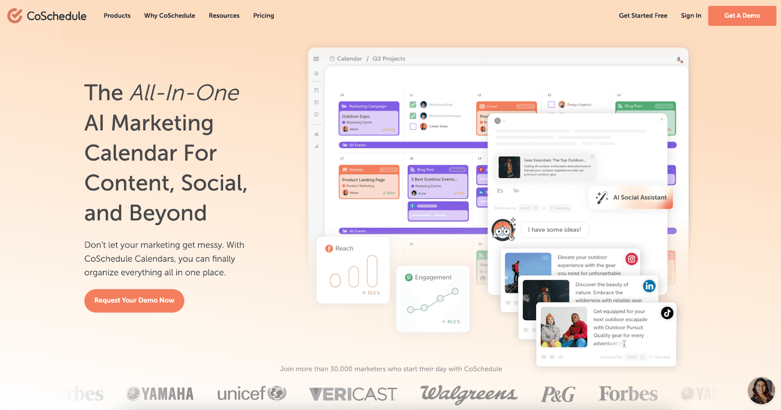 CoSchedule's all-in-one marketing calendar