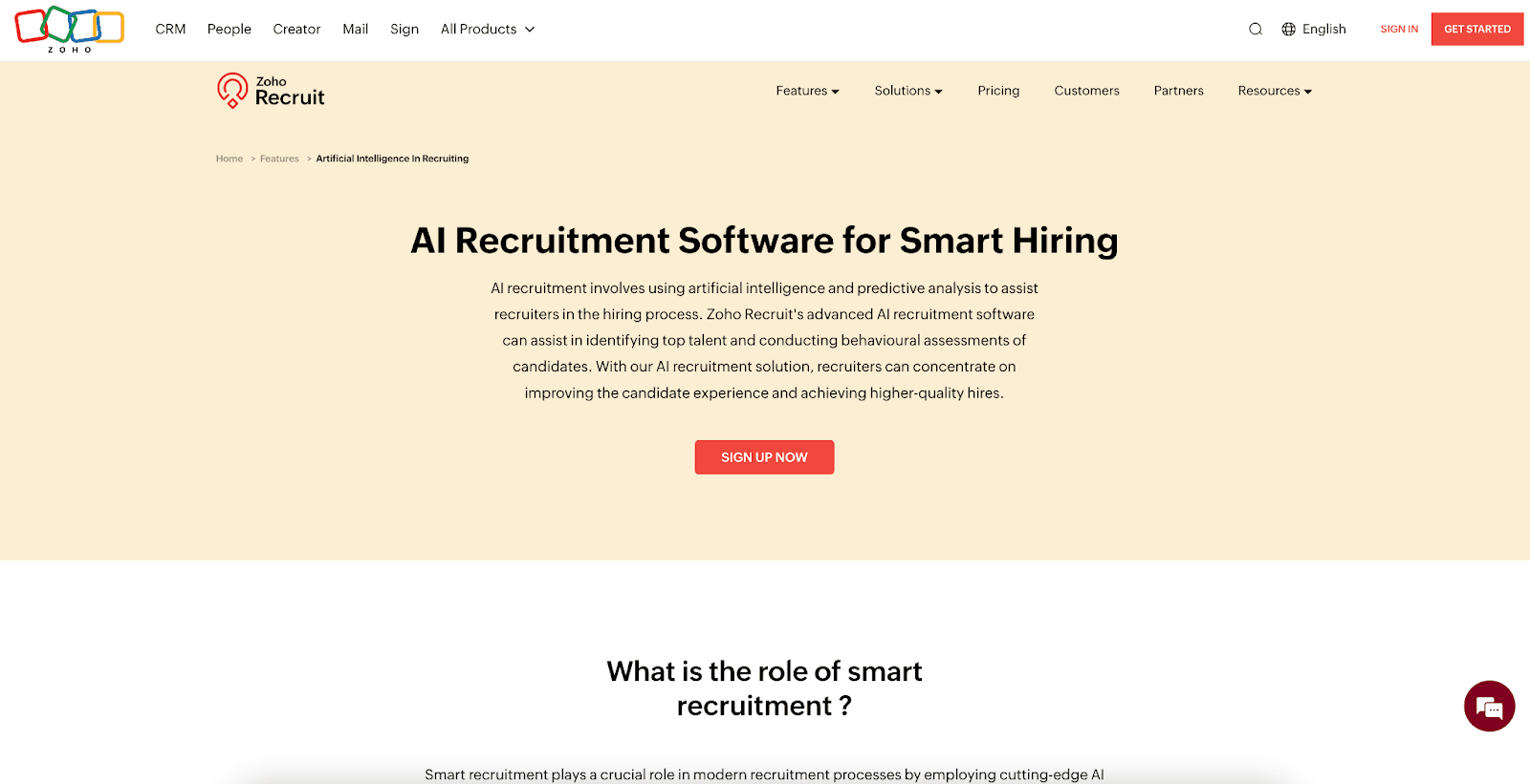 Zoho AI Recruiting platform