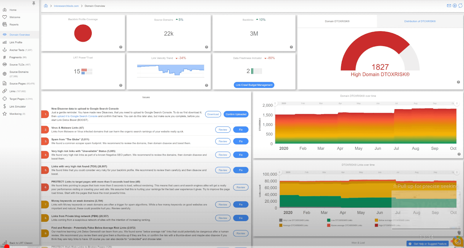 LinkResearchTools' Backlink Analysis Software