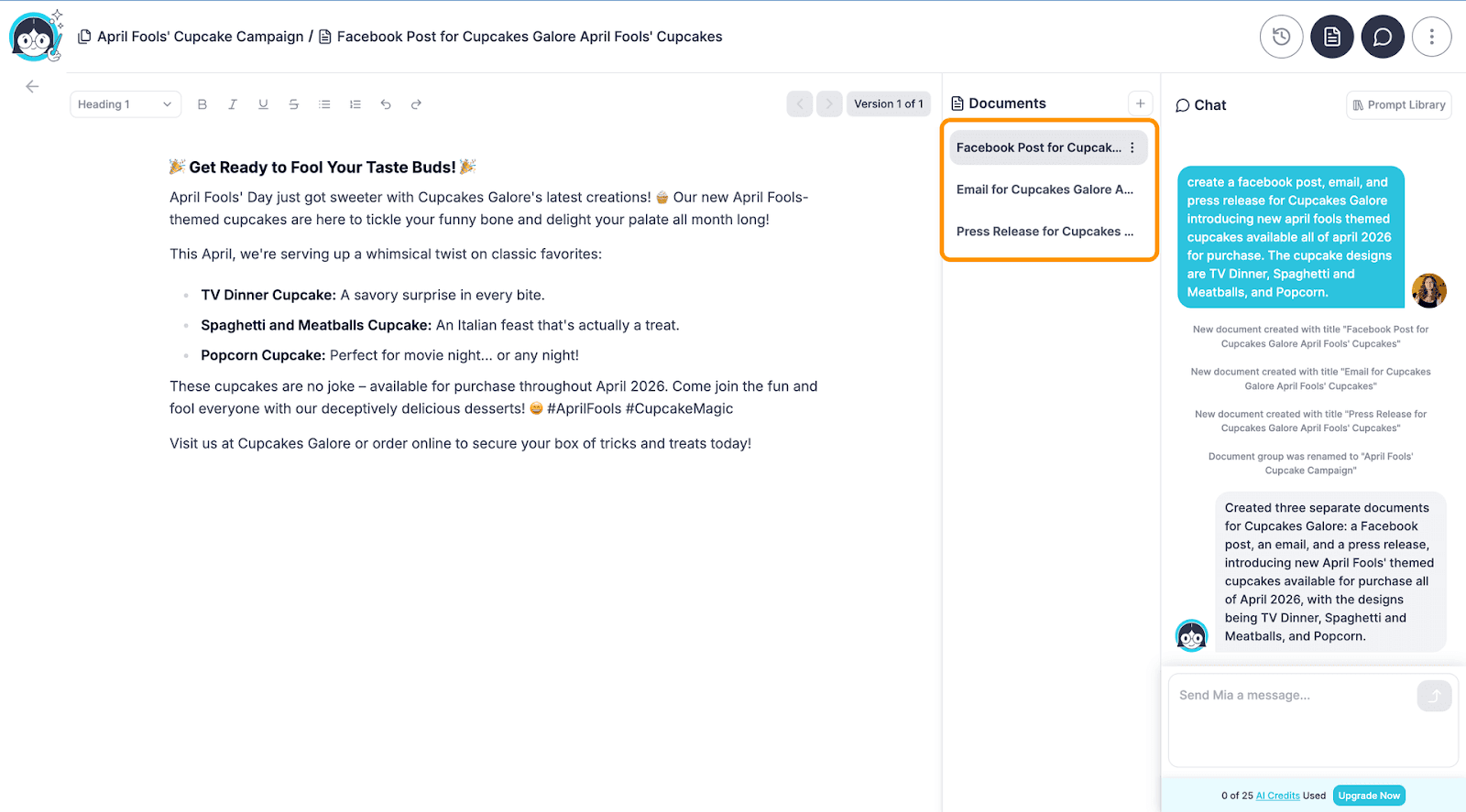 CoSchedule's AI Editor Hire Mia