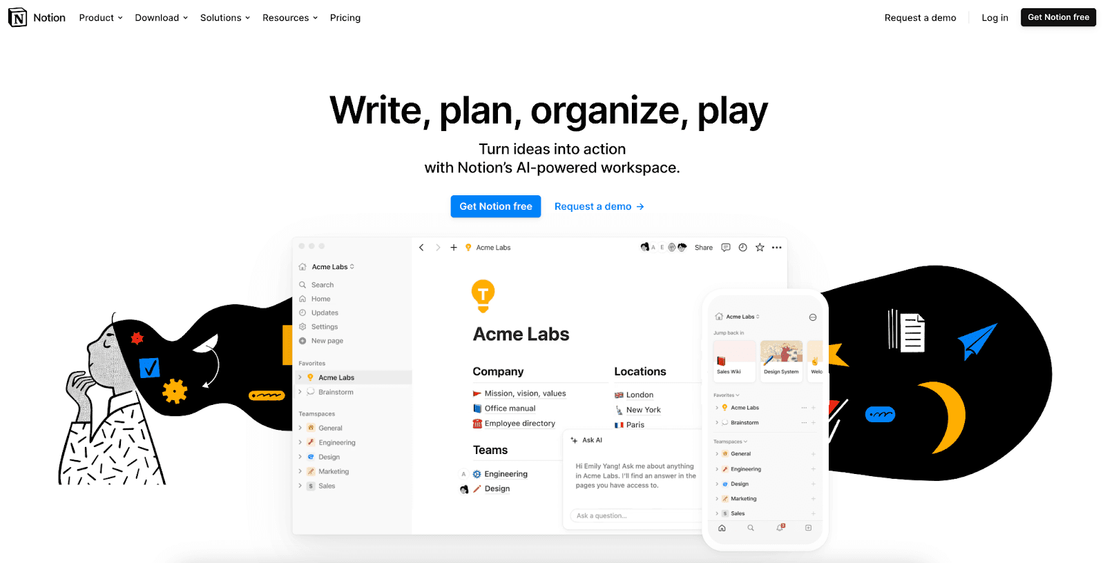 Team Collaboration Tool: Notion workspace page