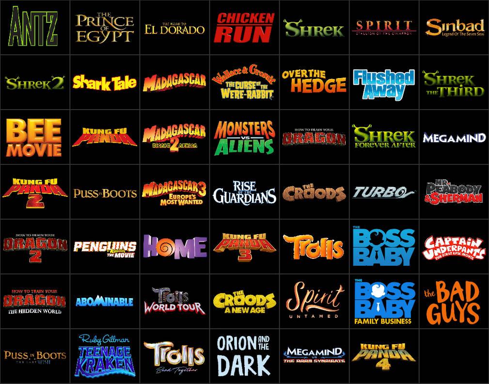 Example of movie titles from Dreamworks