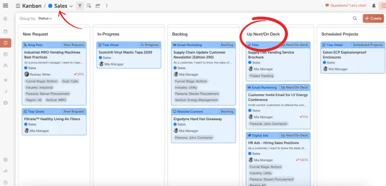 Filter Kanban Board to see projects for specific departments