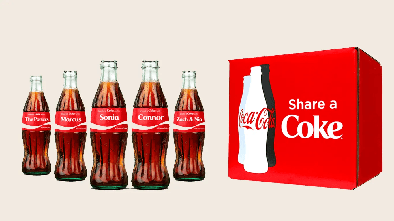 "Share a Coke" campaign from Coca-Cola