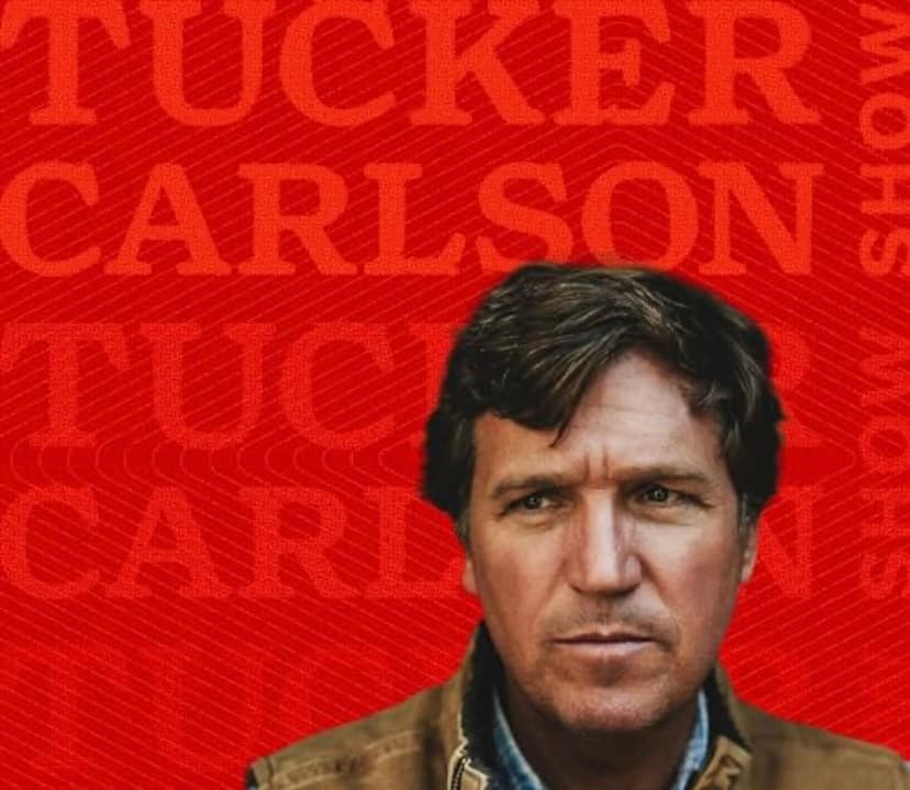 "The Tucker Carlson Show" podcast name and a cover