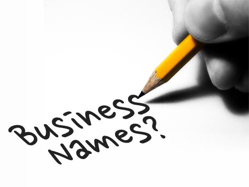 Writing with a pencil "Business Names?"