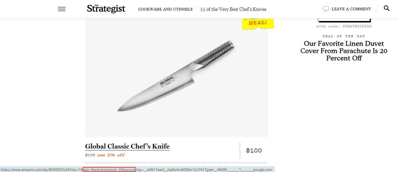 The Strategist chef knife sale