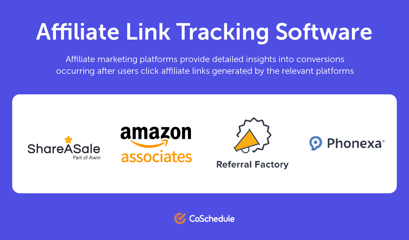 Affiliate link tracking software