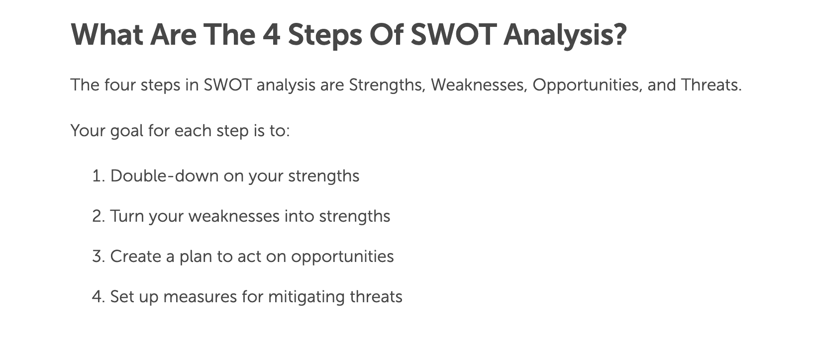 What Are The 4 steps of SWOT Analysis? 