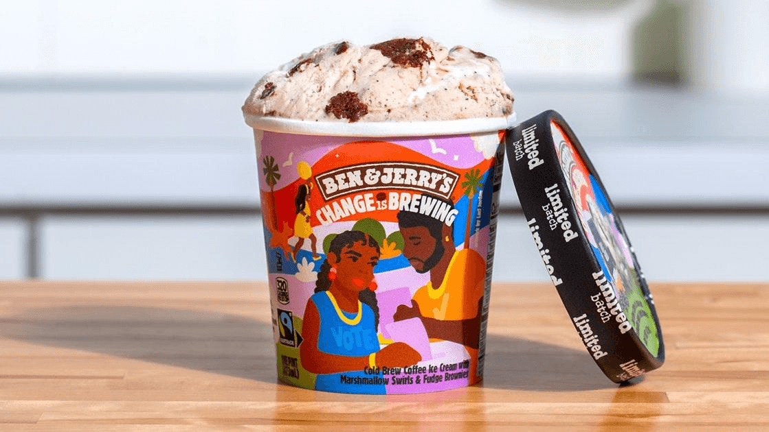 Purpose-driven brand marketing example from Ben & Jerry's