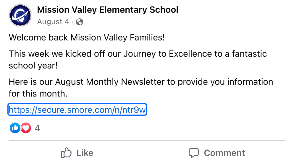 School Marketing Plan Example: Mission Valley Elementary School: Social Campaign