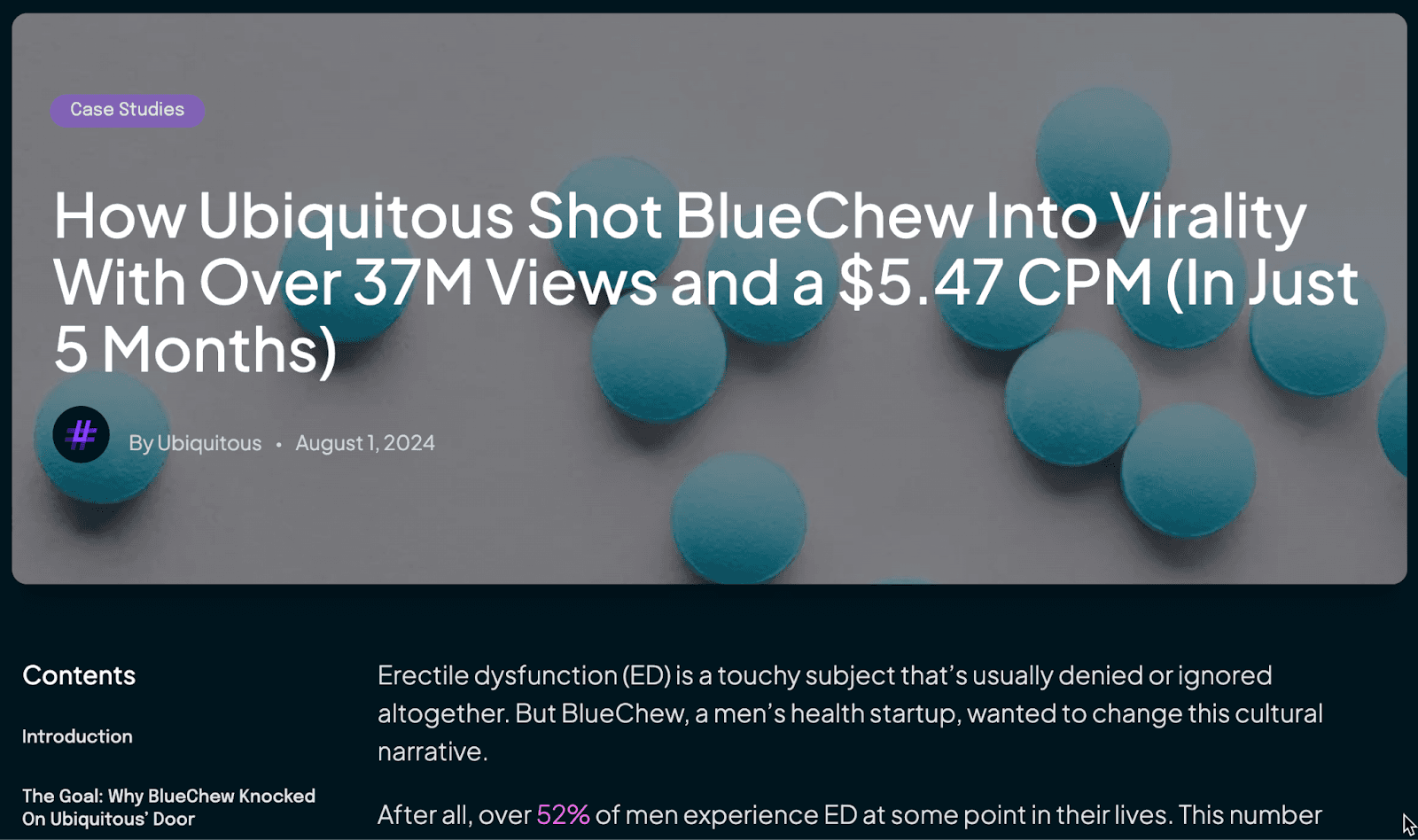 Lead Generation Strategies for Agencies example: How Ubiquitous Shot BlueChew Into Virality With Over 37M Views and a $5.47 CPM (In Just 5 Months)