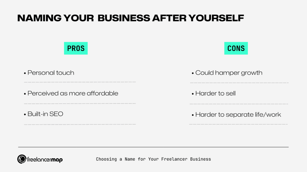 Naming your business after yourself: pros and cons