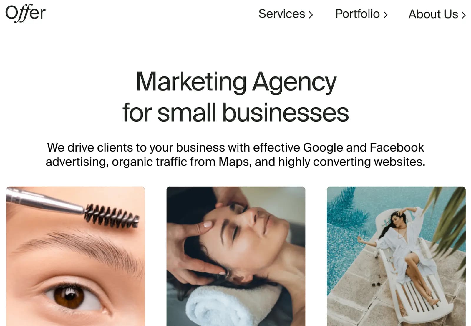 Offer marketing agency homepage