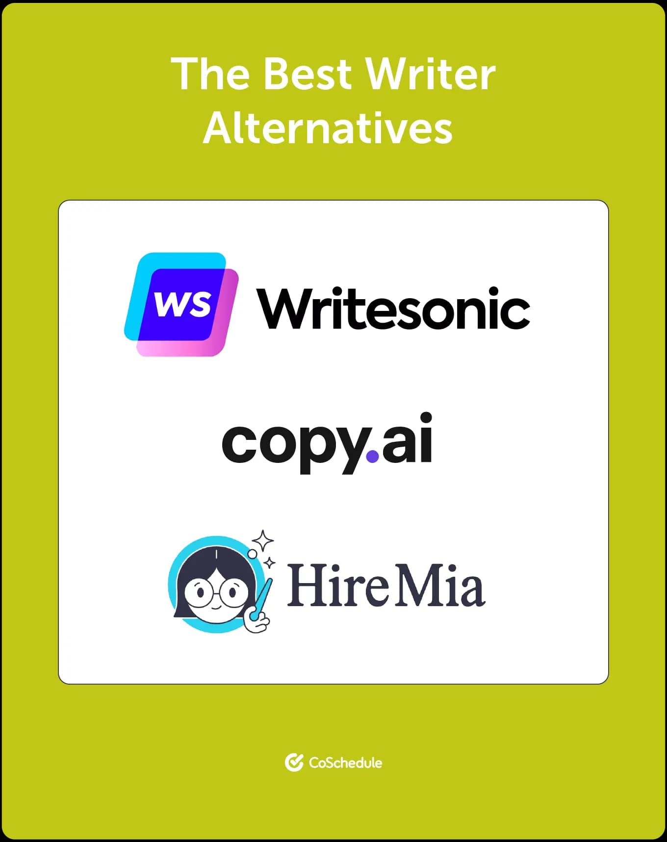 CoSchedule graphic on Writer alternatives.