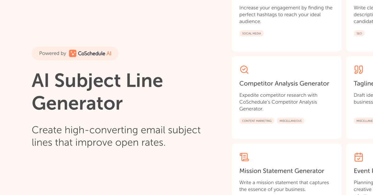 AI Subject Line Generator Powered By Headline Studio