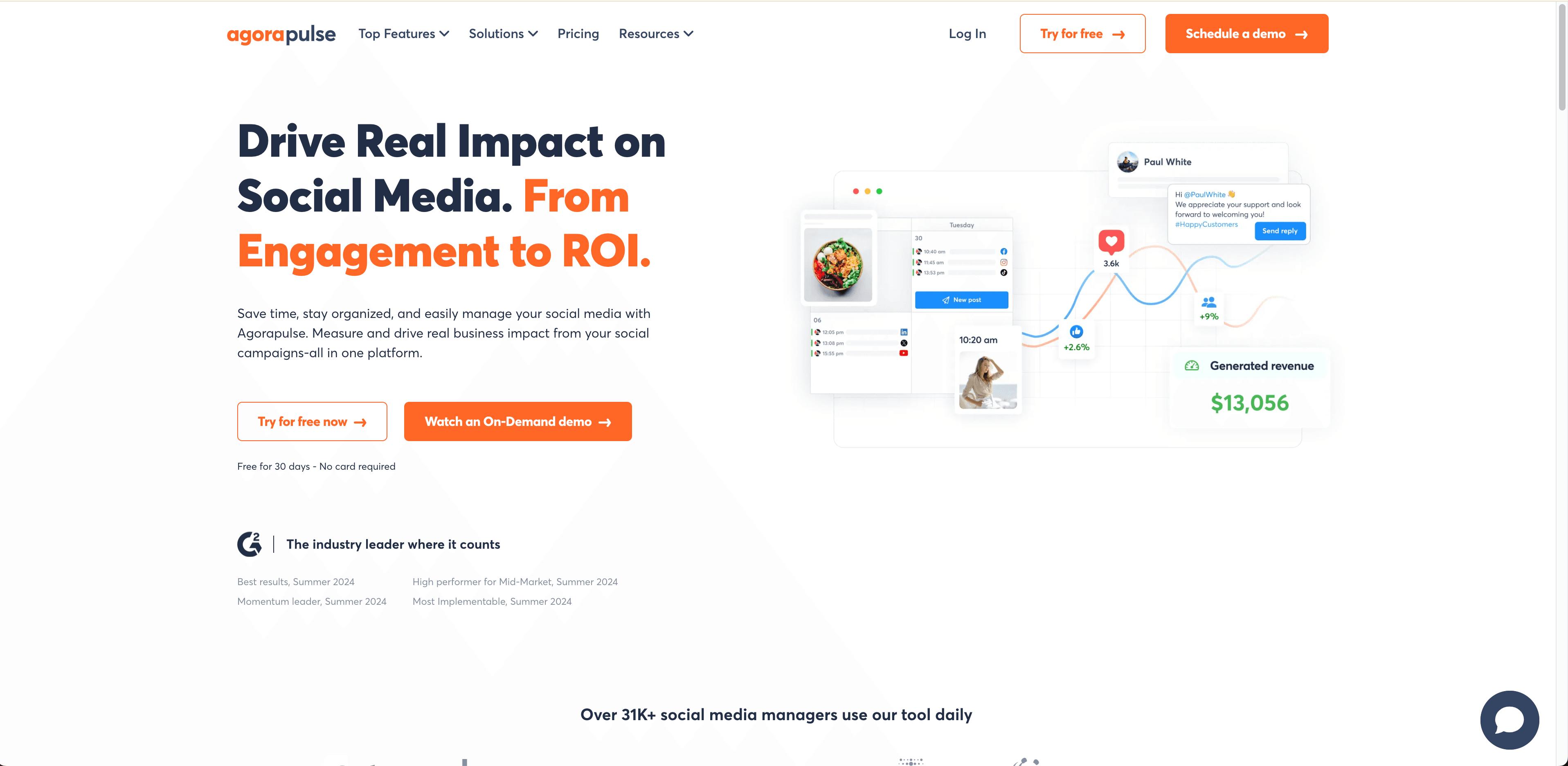 Agorapulse homepage.