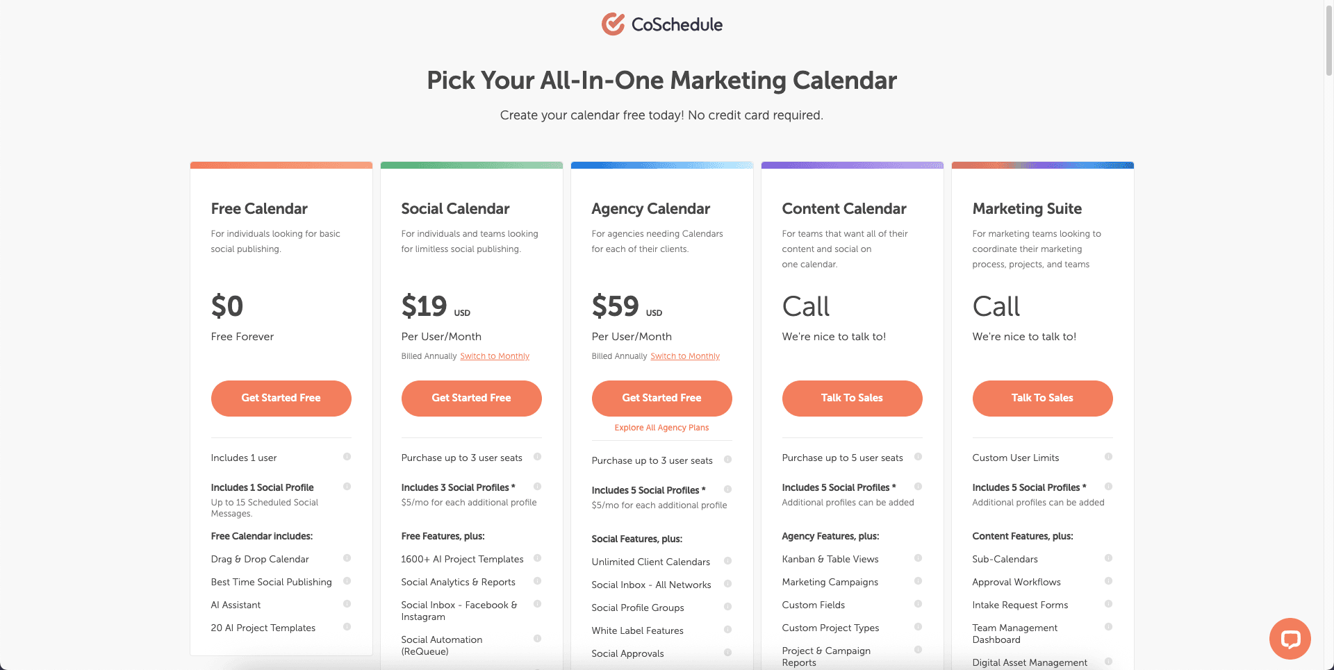CoSchedule pricing page.