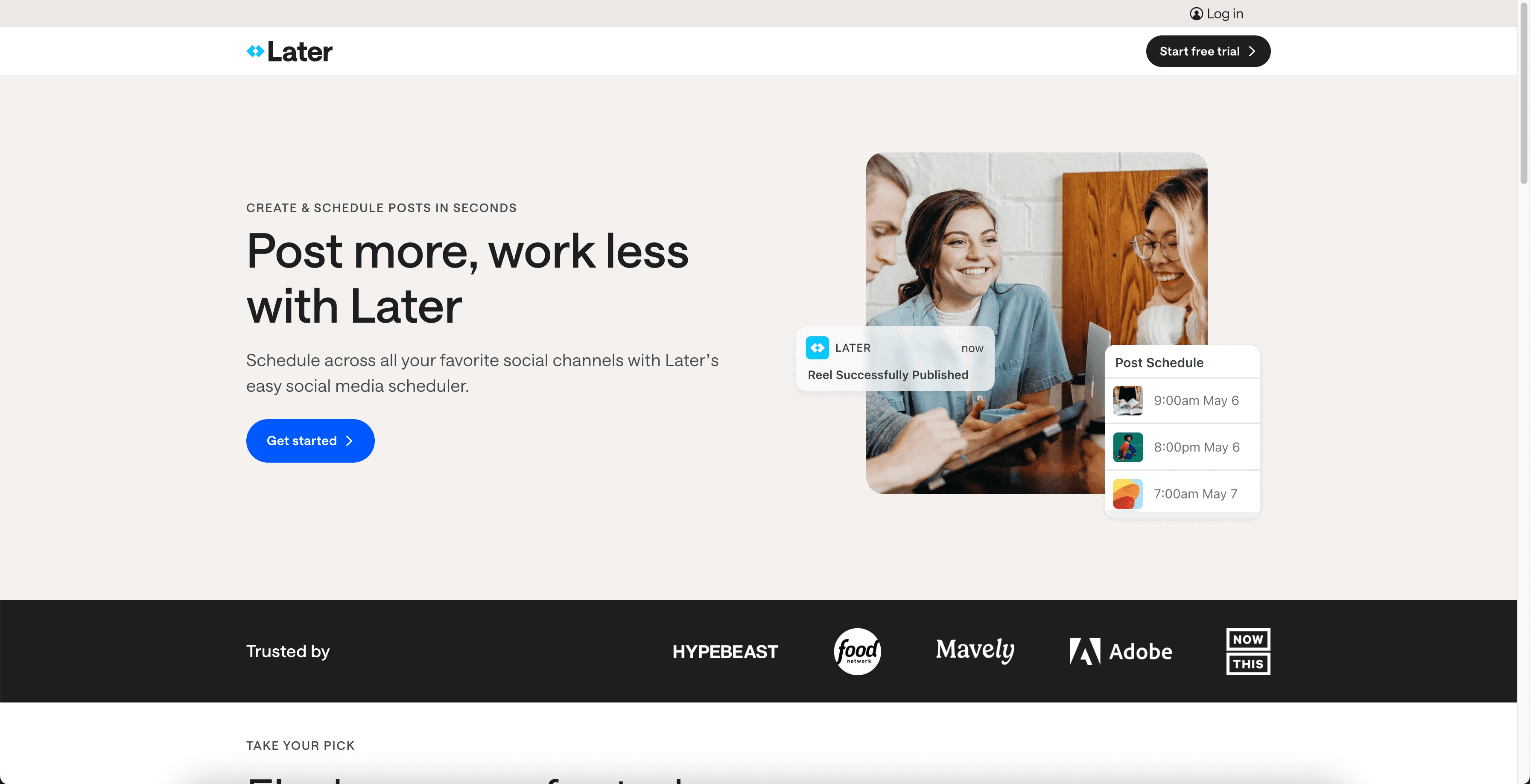 Later homepage.