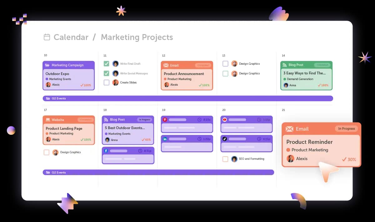 Graphic of CoSchedule's Content Calendar.