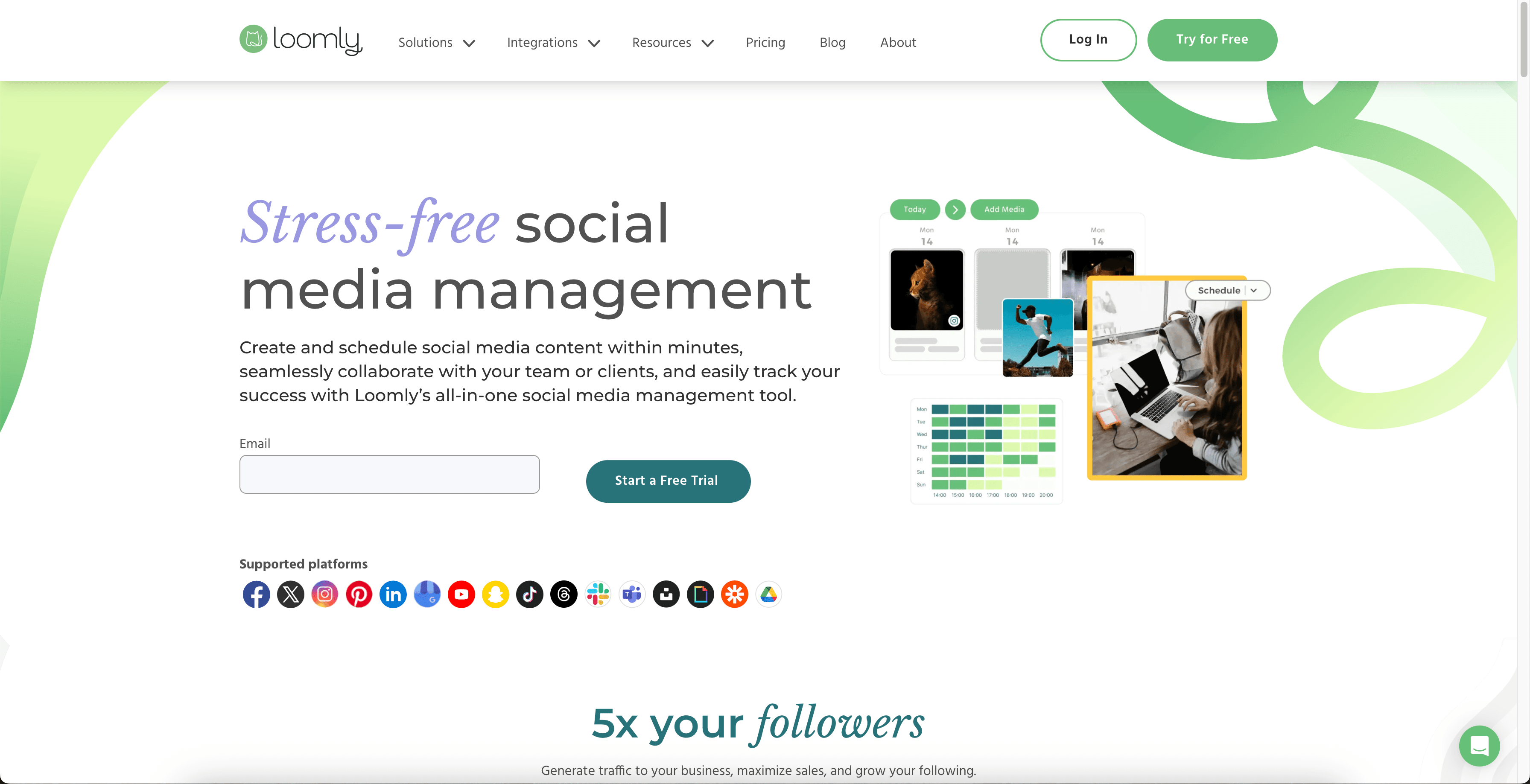 Loomly homepage.