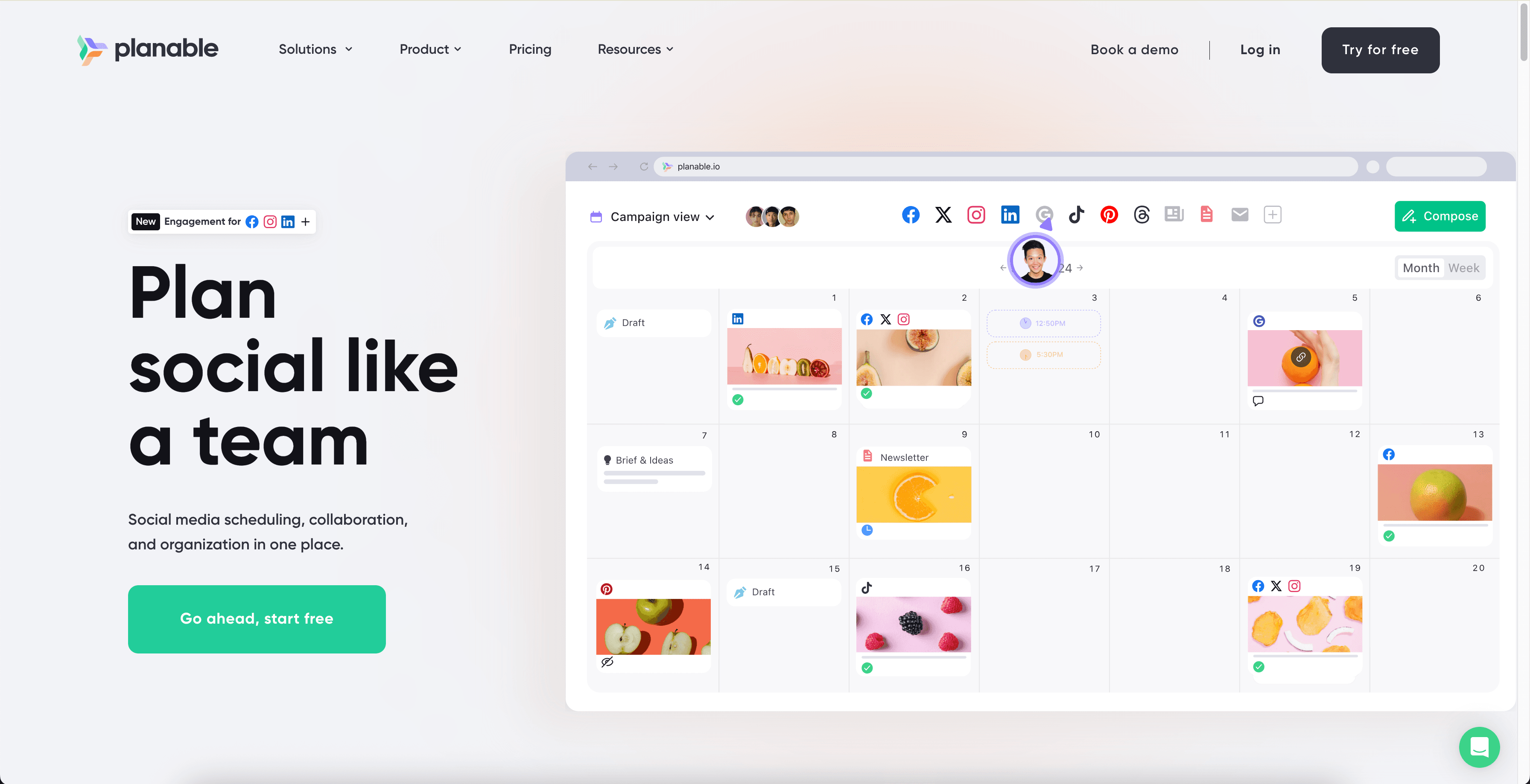 Planable homepage.