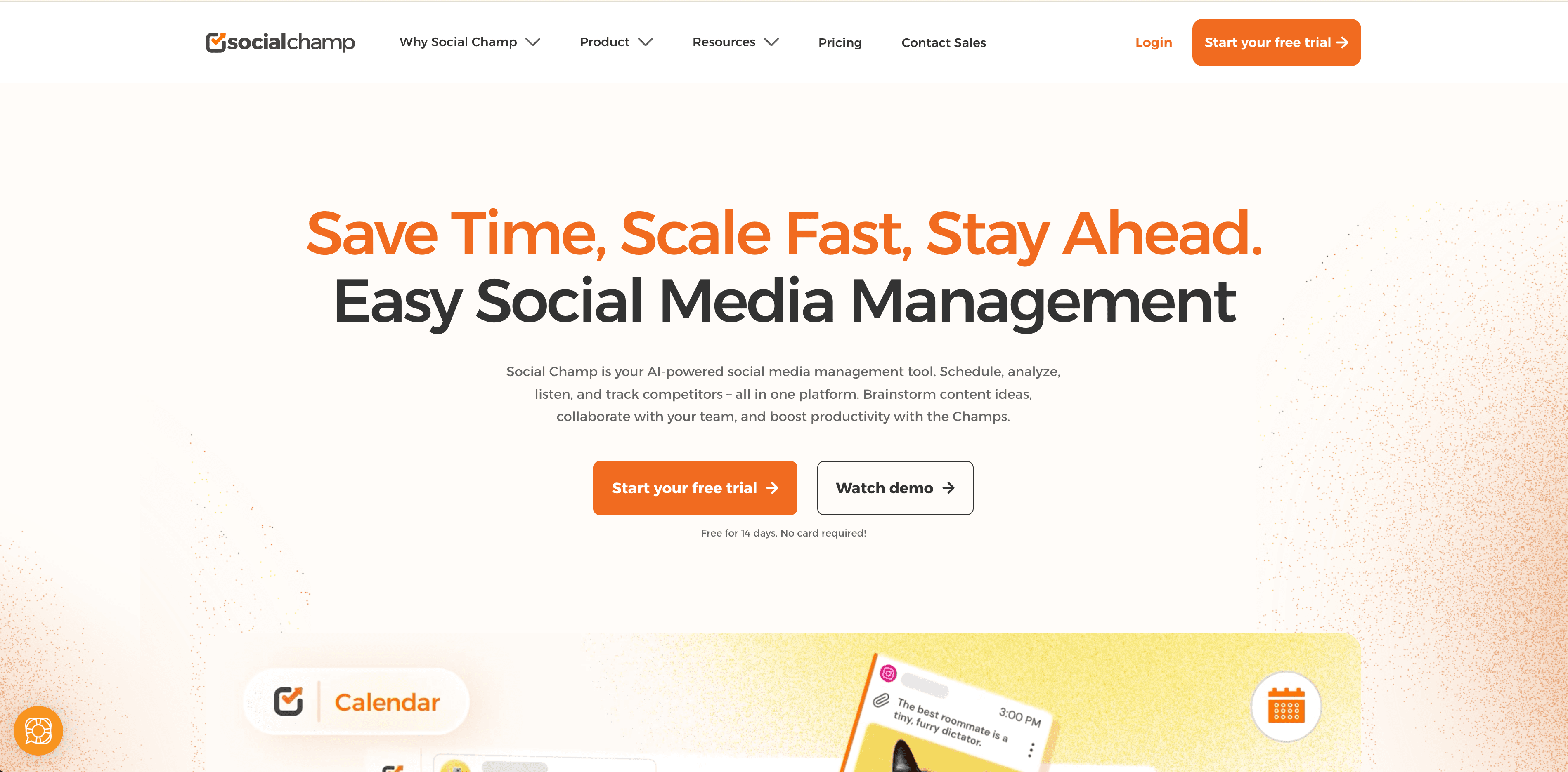 Social Champ homepage.