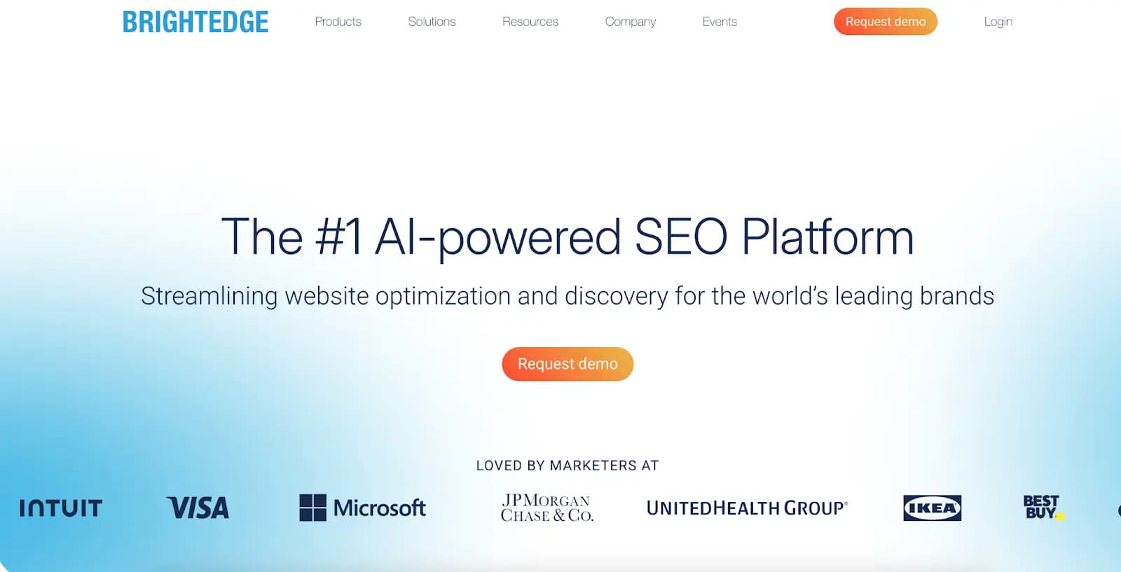 Brightedge homepage.