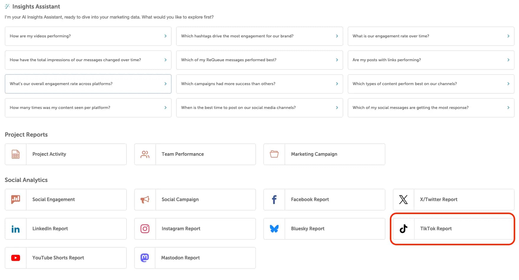 CoSchedule Insights Assistant in app.