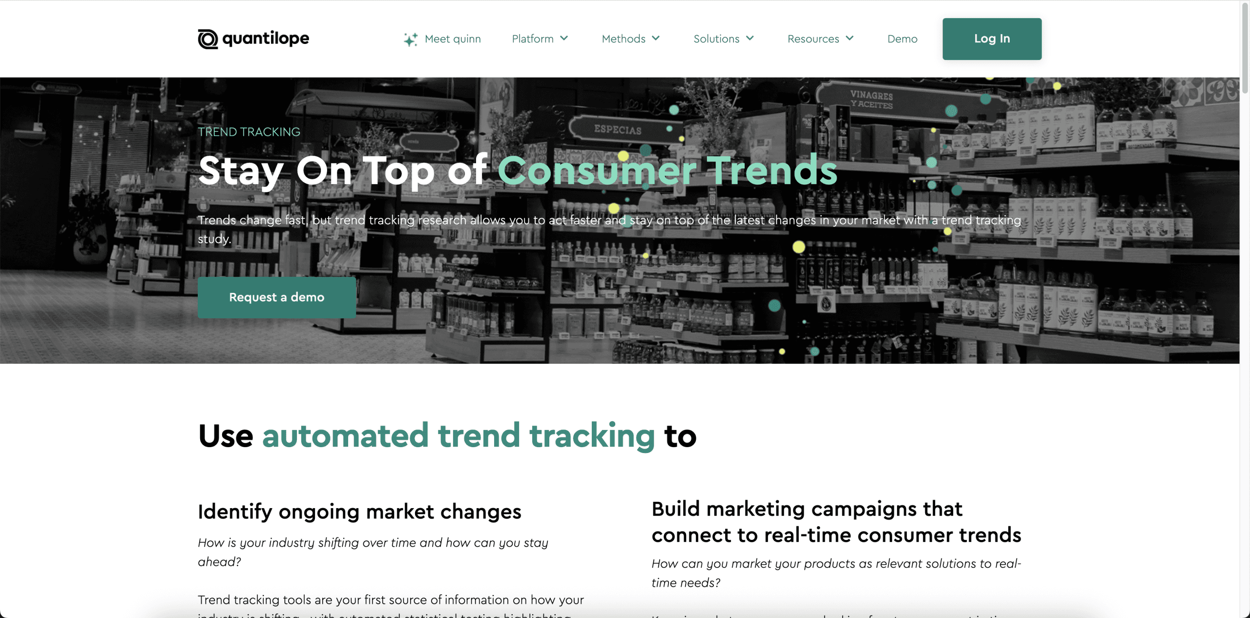 Quantilope homepage.
