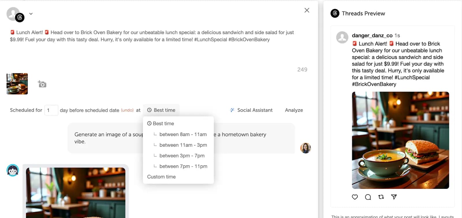 CoSchedule's Social Inbox best posting times.