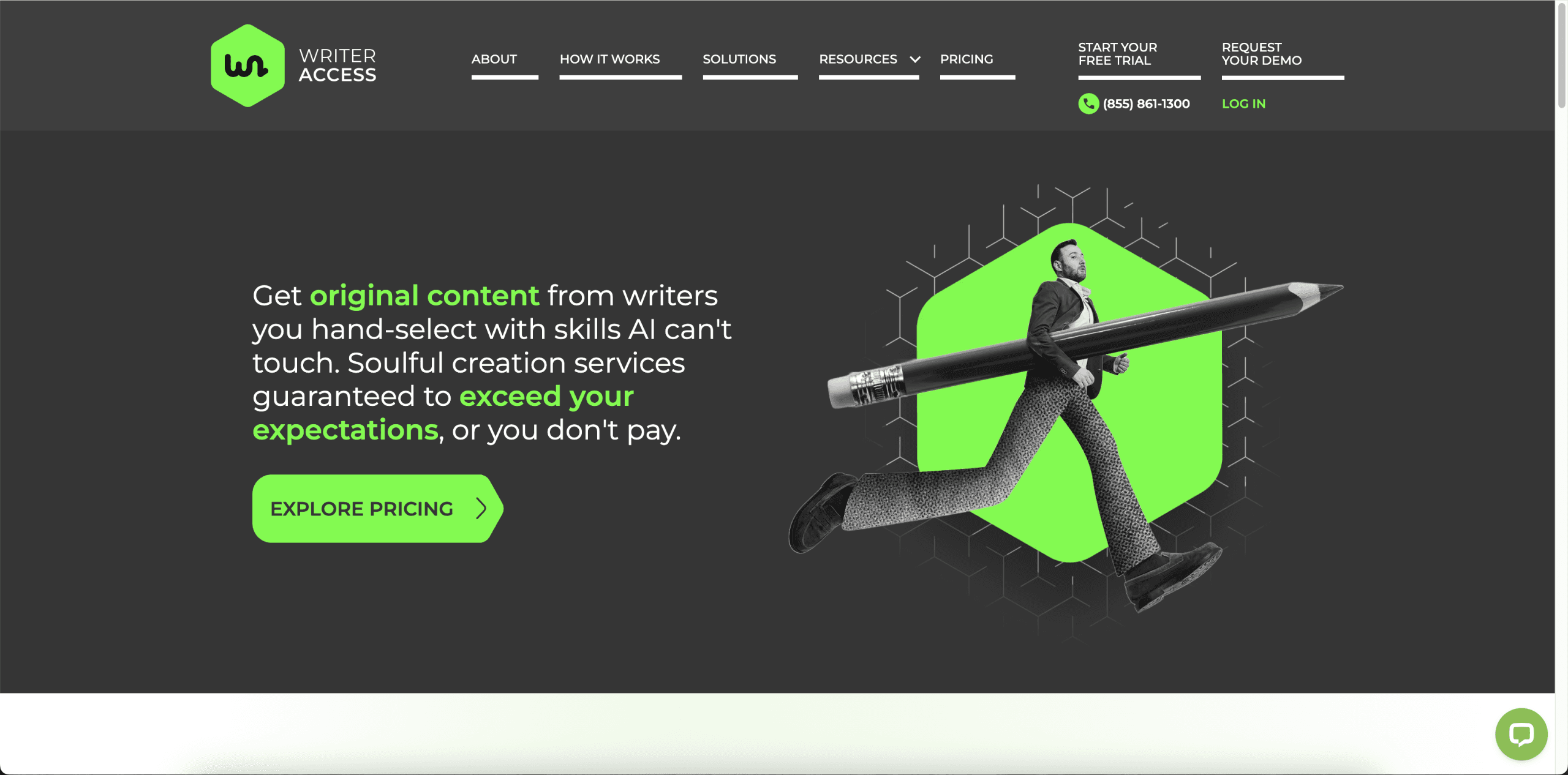 WriterAccess homepage.