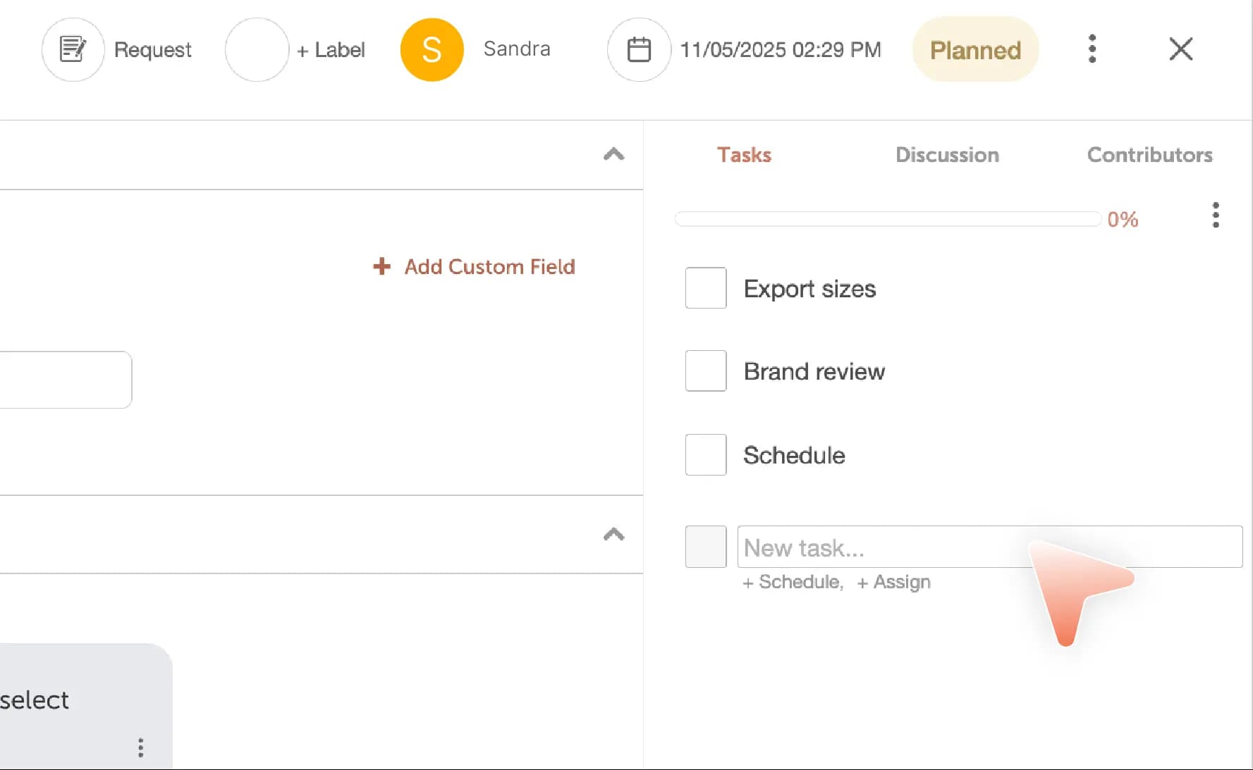 CoSchedule's calendar task panel.