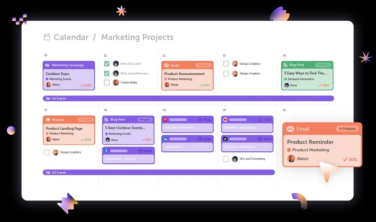 CoSchedule Calendar for marketing projects graphic.