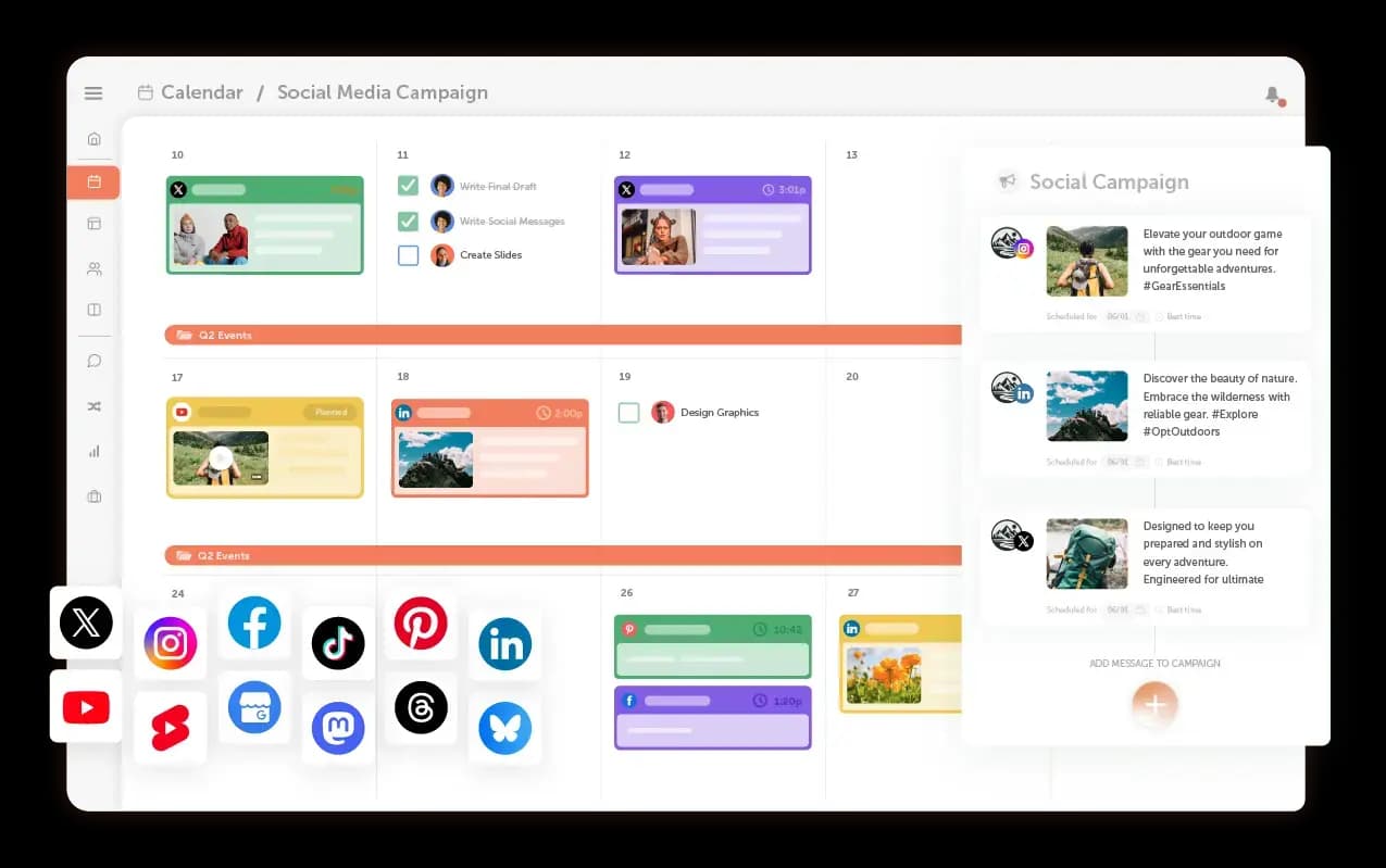 CoSchedule Calendar for social media campaign graphic.