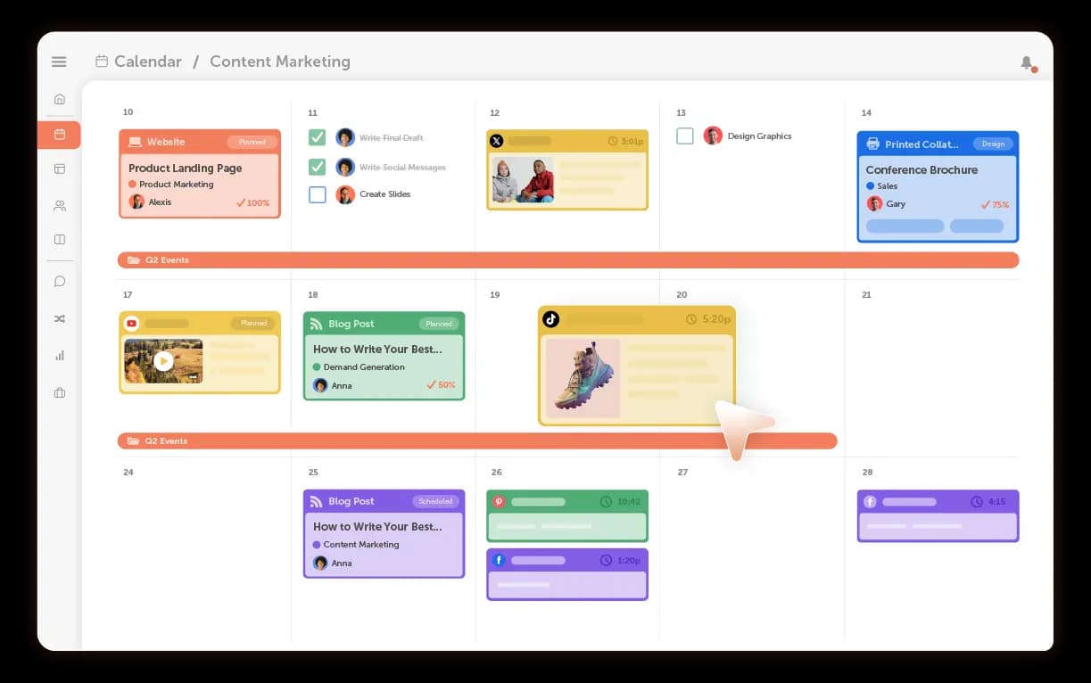 CoSchedule content marketing calendar graphic.