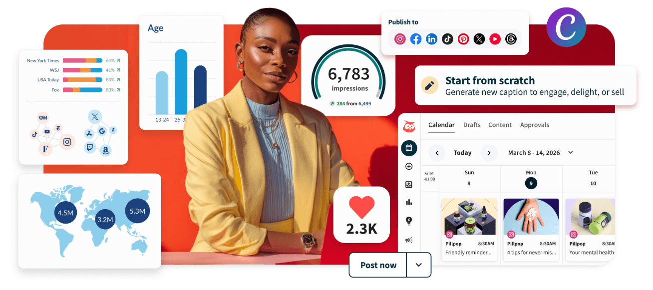 Hootsuite overview showing the enterprise level analytics